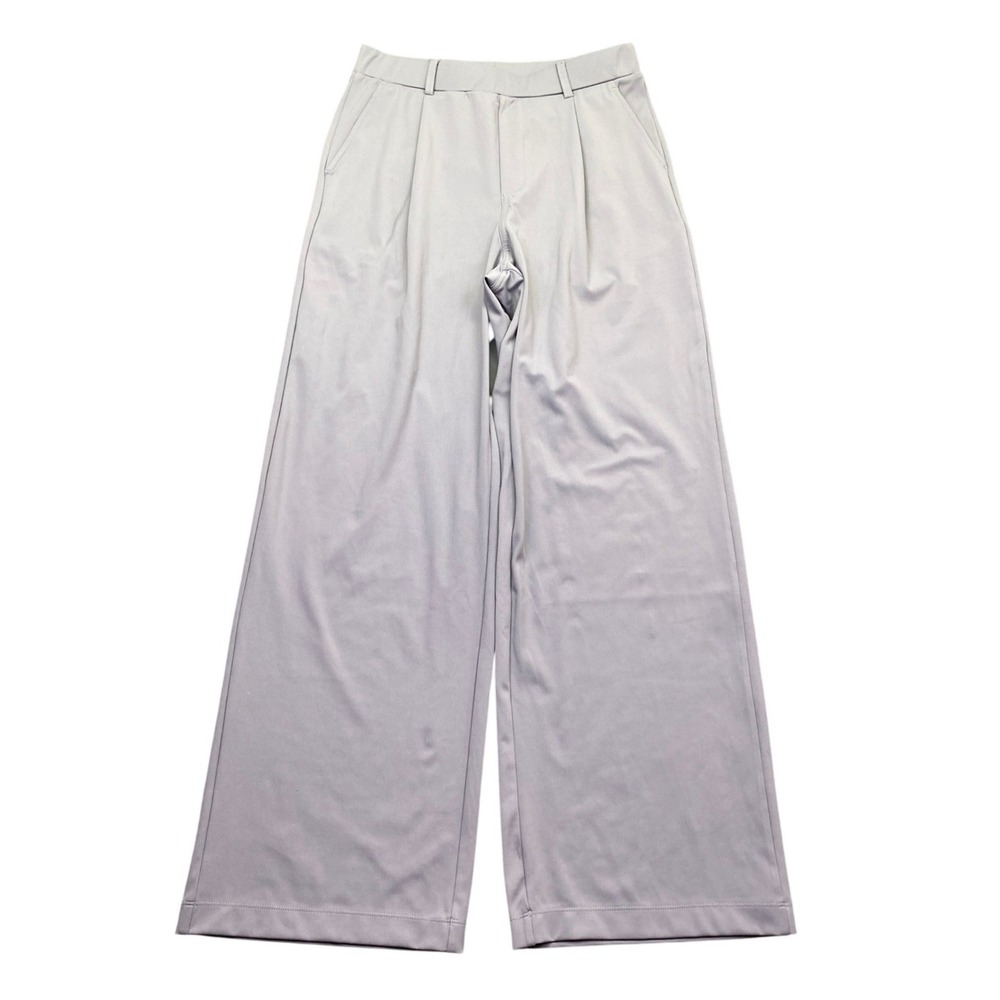 Halara Gray High Waisted Wide Leg Pleated Trousers Pants Size Medium NWT